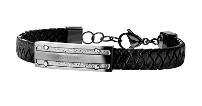Police - Nadčasový kožený náramek PJ26046BLU.03