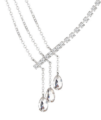 Preciosa - Blyštivý štrasový náhrdelník Crystal Drop s českým křišťálem Preciosa 2318 00