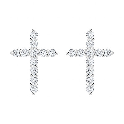 Preciosa - Designové stříbrné náušnice Tender Cross s kubickou zirkonií Preciosa 5333 00