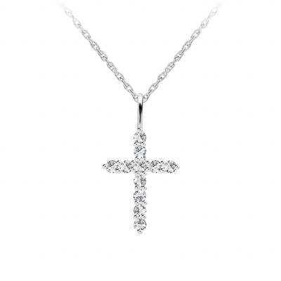 Preciosa - Designový stříbrný náhrdelník Tender Cross s kubickou zirkonií Preciosa 5332 00