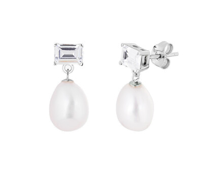 Preciosa - Elegantní náušnice s perlou a kubickými zirkony Glam Glamour 5415 01