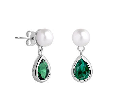 Preciosa - Elegantní stříbrné náušnice s pravou perlou Pure Pearl 5337 66