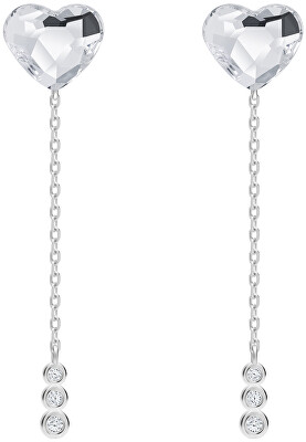 Preciosa - Elegantní stříbrné náušnice Srdce s českým křišťálem Preciosa With Love 6145 00