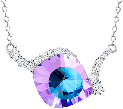Preciosa - Jedinečný stříbrný náhrdelník Pavo Vitrail Light 6118 43