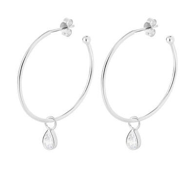 Preciosa - Stříbrné kruhové náušnice 2v1 s kubickým zirkonem Hoop Vibes Glamour 5425 00