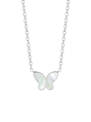 Preciosa - Něžný náhrdelník s motýlkem Mother of Pearl Butterfly 7492 01