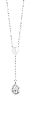 Preciosa - Něžný stříbrný náhrdelník s pravou perlou Pure Pearl 5336 00