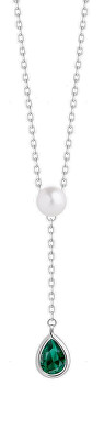 Preciosa - Něžný stříbrný náhrdelník s pravou perlou Pure Pearl 5336 66