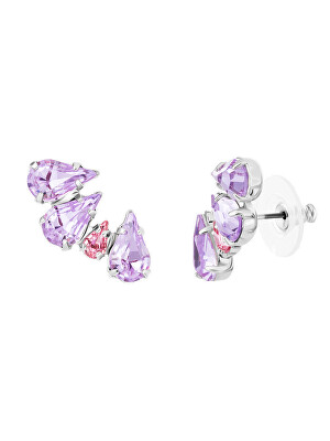 Preciosa - Okouzlující náušnice s fialkovými křišťály Sweet Drop Candy 2469 56