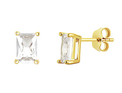 Preciosa - Pozlacené náušnice Minimal s kubickou zirkonií Preciosa 5393Y00