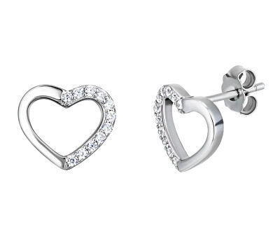 Preciosa - Srdíčkové náušnice s kubickou zirkonií True Love Royal Lagoon 5437 00