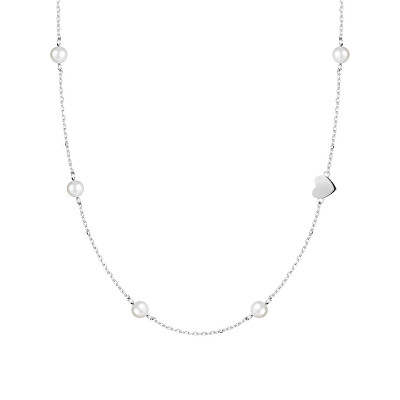 Preciosa - Romantický náhrdelník s říčními perlami a srdíčkem Pearl Passion 6156 01