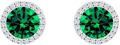 Preciosa - Stříbrné náušnice Lynx Emerald 5269 66