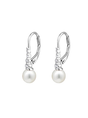 Preciosa - Strieborné náušnice s pravou perlou Primavera Bloom Pop 5476 01