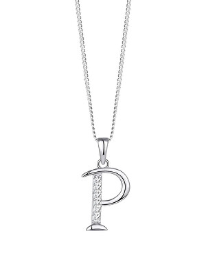 Preciosa - Stříbrný náhrdelník písmeno "P" 5380 00P  (řetízek, přívěsek)