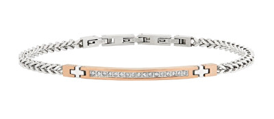 BREIL - Módní ocelový bicolor náramek se zirkony Light Row TJ3367