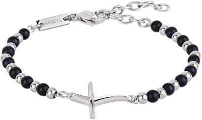 BREIL - Korálkový náramek s onyxem Code TJ2989