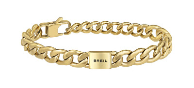 BREIL - Stylový pozlacený náramek pro muže Logomania TJ3069