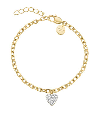 Rosefield - Női aranyozott karkötő kristályokkal Chunky Heart JBCHG-J1279