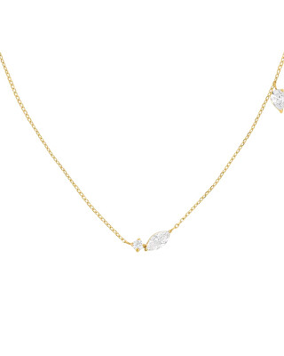 Rosefield - Elegantný oceľový náhrdelník s kryštálmi JNMSG-J1306