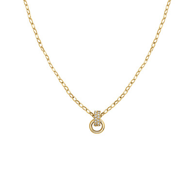 Rosefield - Elegantní pozlacený náhrdelník se zirkony Bow Link Studs JNBSG-J898