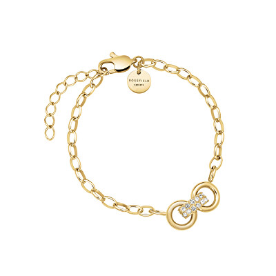Rosefield - Elegantní pozlacený náramek se zirkony Bow Link Studs JBBSG-J899