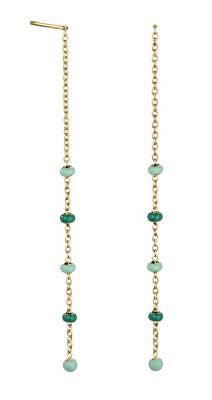 Rosefield - Fashion dlouhé pozlacené náušnice Emerald JEETG-J722