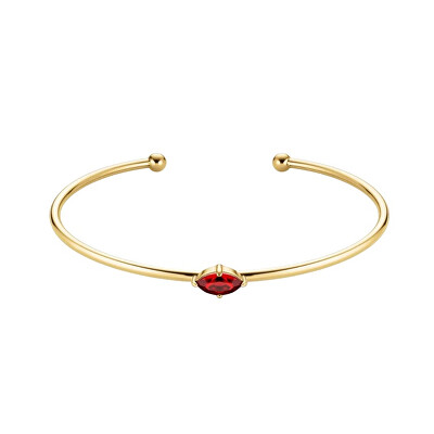 Rosefield - Otevřený pevný náramek s červeným Swarovski krystalem JBRMG-J1243