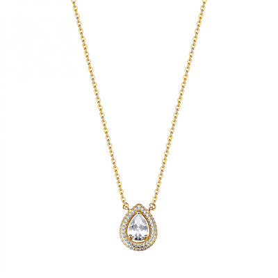 Rosato - Něžný pozlacený náhrdelník s čirými kubickými zirkony Kapka Anna RZAN02