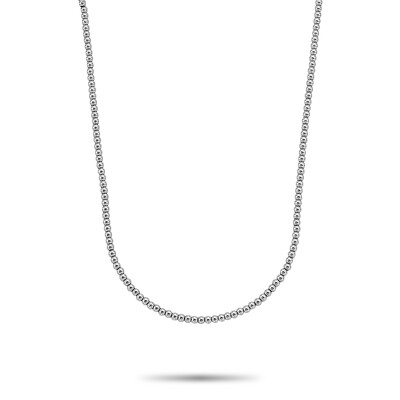 Rebel&Rose - Dámský korálkový náhrdelník Silver Shine RR-NL045-S-40