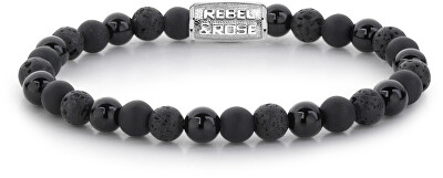 Rebel&Rose - Korálkový náramek Black Rocks RR-60033-S