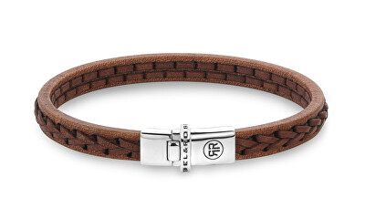 Rebel&Rose - Hnědý kožený náramek Stranded Cognac RR-L0156-S