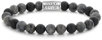 Rebel&Rose - Korálkový náramek Grey Rocks RR-80069-S