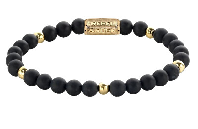 Rebel&Rose - Korálkový náramek Matt Black Madonna RR-60078-G