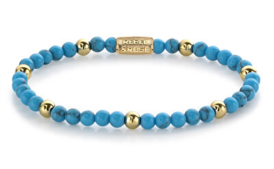 Rebel&Rose - Korálkový náramek Turquoise Delight RR-40059-G