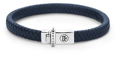 Rebel&Rose - Modrý kožený náramek Small Braided Blue RR-L0150-S