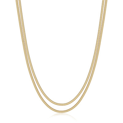 S'Agapõ - Dvojitý luxusní náhrdelník z pozlacené oceli Hádek Chunky SHK111