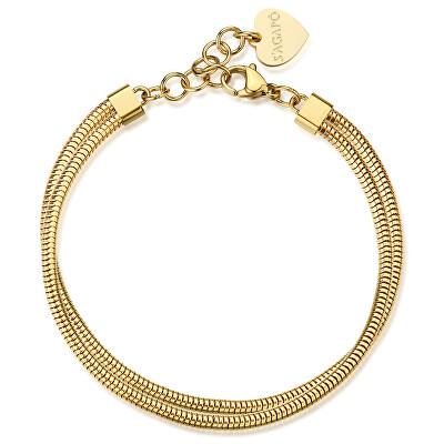 S'Agapõ - Dvojitý pozlacený náramek Hádek Chunky SHK119