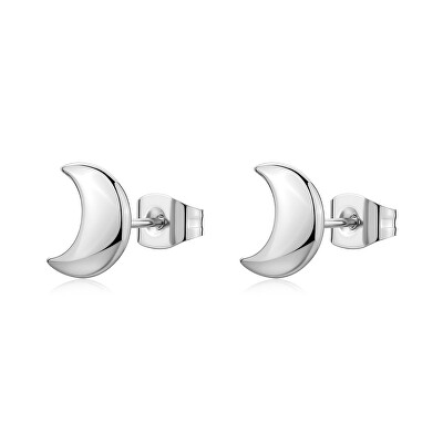 S'Agapõ - Luxusní ocelové náušnice ve tvaru půlměsíce CLICK SCK298