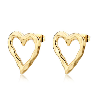 S'Agapõ - Luxusní pozlacené náušnice ve tvaru srdce Emotion SMO24