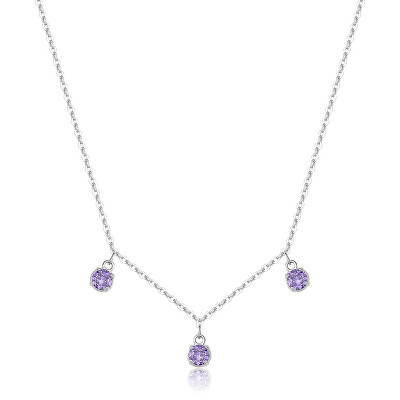 S'Agapõ - Ocelový náhrdelník s kubickými zirkony Dazzly SDZ142