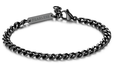 S'Agapõ - Moderní černý náramek z oceli Ripple SRP20
