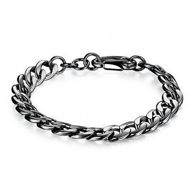 S'Agapõ - Moderní černý náramek z oceli Ripple SRP27