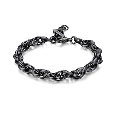 S'Agapõ - Moderní černý náramek z oceli Ripple SRP33