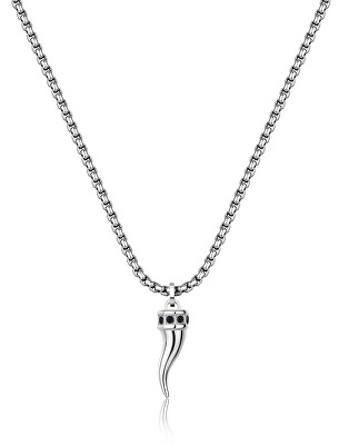 S'Agapõ - Pánsky oceľový náhrdelník so zirkónmi Cornicello Rogue SRG37