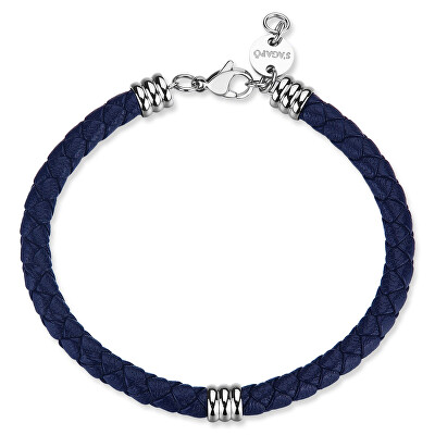 S'Agapõ - Modrý kožený náramek Nomad SNO13