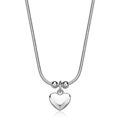 S'Agapõ - Ocelový náhrdelník s přívěskem srdce Click SCK285