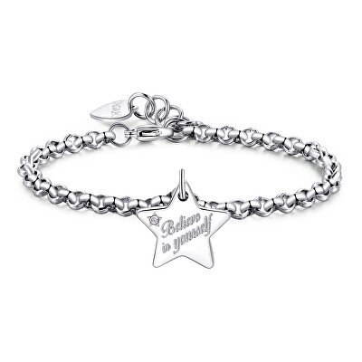 S'Agapõ - Ocelový náramek Believe in yourself Be My Always SBM34