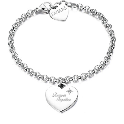 S'Agapõ - Ocelový náramek Be My Always Forever Together SBM16