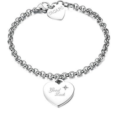 S'Agapõ - Ocelový náramek Be My Always Good Luck SBM15